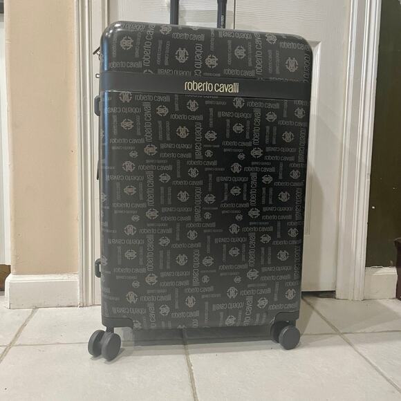 ROBERTO CAVALLI TRAVEL LUGGAGE ROLLING SUITCASE 28' VERSATILE SOPHISTICATED - Picture 7 of 12